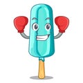 Boxing fruit ice cream on stick cartoon