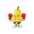 Boxing fruit pear cartoon character with mascot