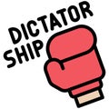 Boxing glove with dictatorship text icon, Protest related vector