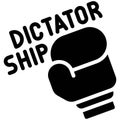 Boxing glove with dictatorship text icon, Protest related vector