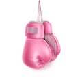 Vector pink pair of boxing glove on lace realistic