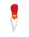 Boxing glove rocket. Sport Air bomb. Fighting rocket . flaming p Royalty Free Stock Photo