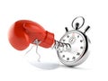 Boxing glove with stopwatch Royalty Free Stock Photo