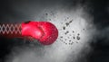 Boxing glove surprise. Mixed media Royalty Free Stock Photo