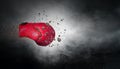Boxing glove surprise. Mixed media Royalty Free Stock Photo