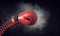 Boxing glove surprise. Mixed media Royalty Free Stock Photo