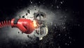 Boxing glove surprise . Mixed media Royalty Free Stock Photo