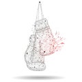 Boxing gloves abstract design Icon,isolated from low poly wireframe on white background. abstract polygonal image mas