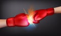 Boxing Gloves Burst Composition Royalty Free Stock Photo