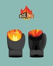 Boxing gloves fire Royalty Free Stock Photo
