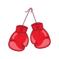 Boxing gloves hanging vector illustration element concept design template Royalty Free Stock Photo