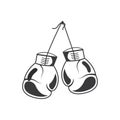 boxing gloves hanging vector illustration element concept design template Royalty Free Stock Photo
