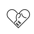 Boxing gloves heart outline icon Royalty Free Stock Photo