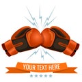 Boxing gloves hitting one another logotype design Royalty Free Stock Photo