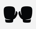 Boxing Gloves Icon Box Punch Punching Sport Competition Fight Hand Protection Black White Sign Symbol EPS Vector