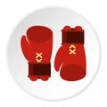 Boxing gloves icon, flat style