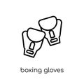 Boxing gloves icon. Trendy modern flat linear vector Boxing gloves icon on white background from thin line sport collection Royalty Free Stock Photo