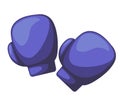 Boxing gloves icon. Two dark purple gloves. Vector illustration isolated on white background Royalty Free Stock Photo