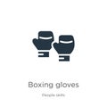 Boxing gloves icon vector. Trendy flat boxing gloves icon from people skills collection isolated on white background. Vector Royalty Free Stock Photo