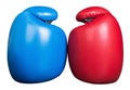 Boxing gloves in red and blue isolated Royalty Free Stock Photo