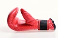 Boxing gloves in red color isolated on white background. Royalty Free Stock Photo