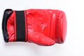 Boxing gloves in red color isolated on white background. Royalty Free Stock Photo