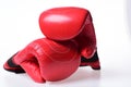 Boxing gloves in red color isolated on white background Royalty Free Stock Photo