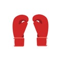 Boxing gloves red vector illustration. Fight boxer isolated