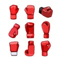 boxing gloves set cartoon vector illustration Royalty Free Stock Photo