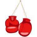 Boxing gloves vector cartoon flat illustration Royalty Free Stock Photo