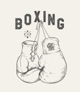 Boxing Gloves vector illustration. Print design t-shirt