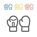 Boxing Gloves. Vector signs for web graphics. Royalty Free Stock Photo