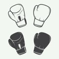 Boxing gloves in vintage style. Royalty Free Stock Photo