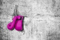 Boxing gloves on the wall Royalty Free Stock Photo