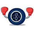 Boxing golem coin character cartoon