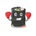 Boxing grabage bag isolated with the mascot