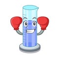 Boxing graduated cylinder with on mascot liquid