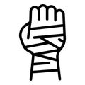 Boxing hand icon, outline style