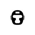 Boxing Headgear. Taekwondo Helmet Flat Vector Icon