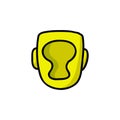 Boxing helmet doodle icon, vector illustration