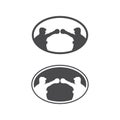 Boxing icon set and boxer design illustration symbol of fighter