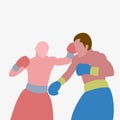 Boxing illustration flat people character