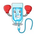 Boxing infussion bottle character cartoon Royalty Free Stock Photo