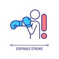 Boxing injuries RGB color icon