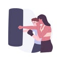 Boxing instructor isolated cartoon vector illustrations. Royalty Free Stock Photo