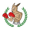 Boxing kangaroo illustration