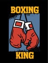 boxing king print vector art Royalty Free Stock Photo