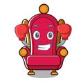 Boxing king throne character cartoon Royalty Free Stock Photo