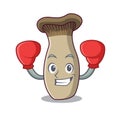 Boxing king trumpet mushroom character cartoon Royalty Free Stock Photo