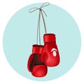 Boxing leather gloves in red and black color vector illustration Royalty Free Stock Photo